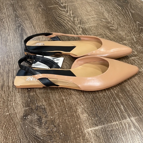 NWT ! Zara color block sling back flats size 38 - Picture 4 of 7